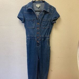 Denim Button-Up Jumpsuit size XS excellent condition